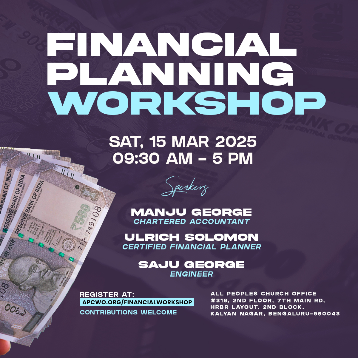 financial planning workshop church in bangalore